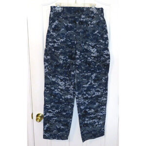 US Navy Pants Working Trousers Blue Camo Pants Military Size Short 30-34" Wst P2
